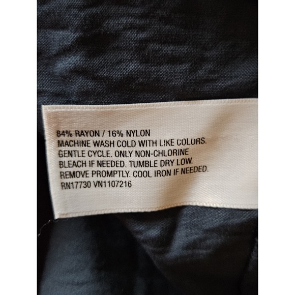 Isabel Maternity Women L Dress Blue Rayon Maxi Scoop Neck Puff Sleeve Tier - Picture 8 of 10